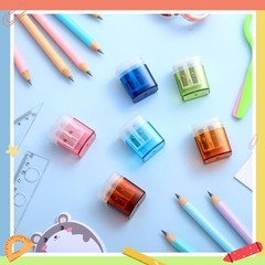 Zhanmai Pack Pencil Sharpeners with Lids Manual Dual Hole Pencil Sharpeners 24