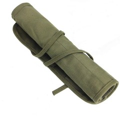 Paint Brush Storage Roll up Case Canvas Holder Army Green 22 Slots