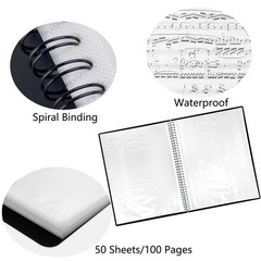 50 Pockets Portfolio Binder with Plastic Sleeves Presentation Book Display 100 P