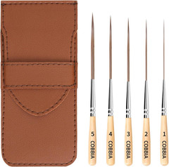 Long Liner Brushes – 5Pcs Ox Ear Hair Detail Paint Brushes Extra Long Fine Point
