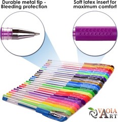 24 Color Gel Pens Set – Colored Gel Pens for Kids Spirograph Pen Assorted Colors