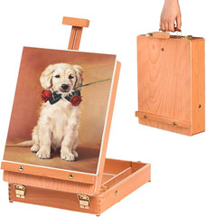 Wooden Art Easel for Painting & Sketching – Tabletop & Table Top Easel with Stor