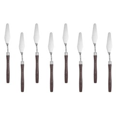 8pcs Painting Palette Knife 7.68″ Pointed Stainless Steel Blade Red