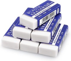 Tamaki 6 Pack Pencil Erasers, Large White Erasers for School Office,