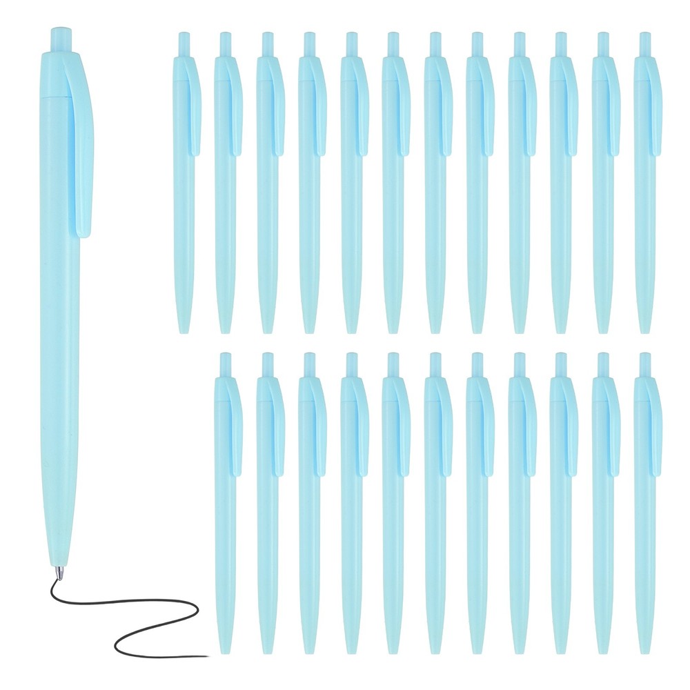 50 Pcs BallPoint Pens, Retractable Black Ink Bulk Pens, Candy Blue Casing