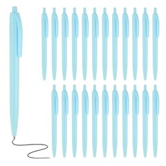 50 Pcs BallPoint Pens, Retractable Black Ink Bulk Pens, Candy Blue Casing