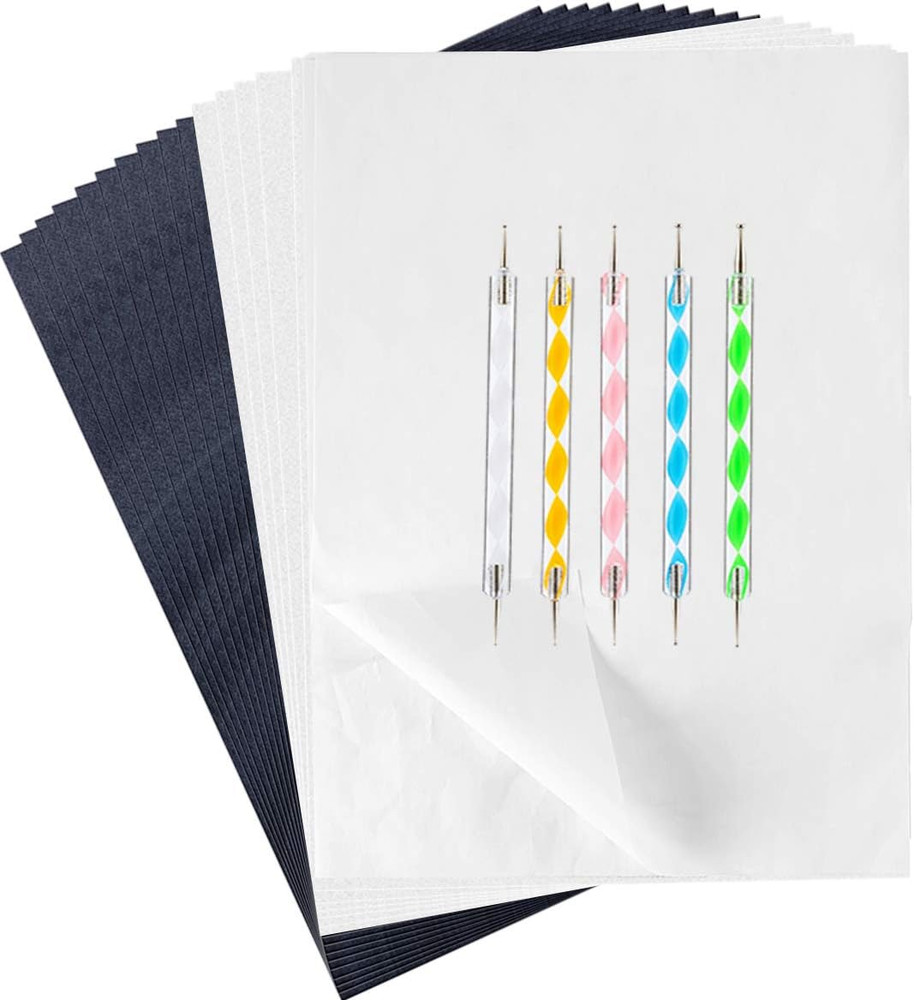 150 Pieces Black White Carbon Transfer Paper Set Tracing Paper Carbon Graphite C