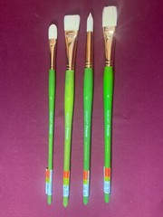 (4x) Artist’s Loft Firenze Paint Brushes Level 3, Filbert, Bright, Round, Flat