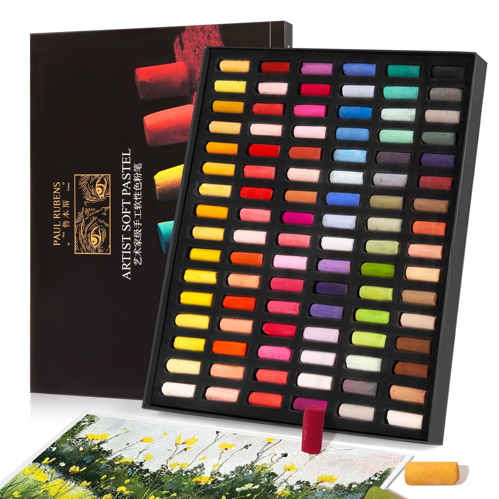 Paul Rubens Professional Soft Pastels, Handmade 96 Vibrant Colors Chalk Pastels