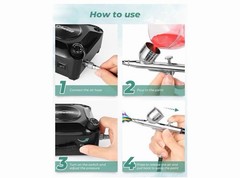 Airbrush Kit with Air Compressor, Dual Action 40 PSI 10.5 L/min Airbrush Set