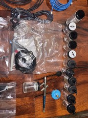 Airbrush Lot and W/ Model Master, Badger, etc with many accessories (most new)
