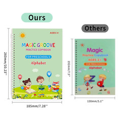 Libro De Practica Escritura Reutilizable Para Niños Ninos 4 Piezas Libro Magico