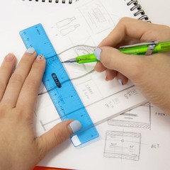 BAZIC Products Plastic Ruler 6″ (15cm), 1-Pack, Assorted Colors (3-count)