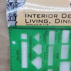 Berol Rapidesign Interior Design Living and Dining Room R-718 Template