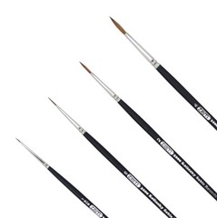 AS-84 Kolinsky Pure Sable Detail Artist Paint Brush Rounds Set 4 pcs