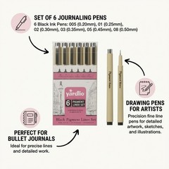 Yardlio Fineliner Pens Set of 6 Journaling Drawing Writing Pens Bulk (Lot of 20)
