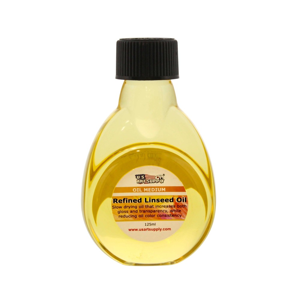 U.S. Art Supply Refined Linseed Oil, 125ml