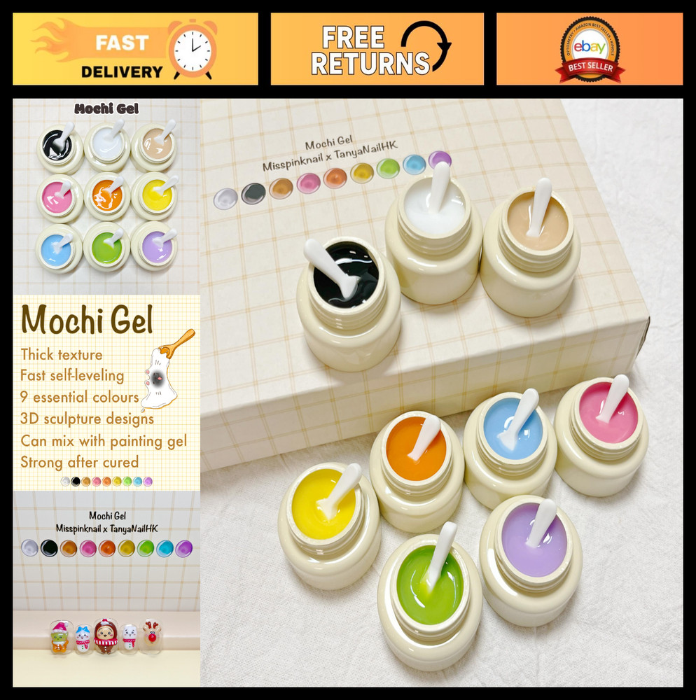 3D Sculpture Paint Set – 9 Colors, Self-Leveling Texture, DIY Nail Art, UV Curab