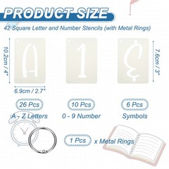 3″ Letter Stencils, Rectangle, 42 Count