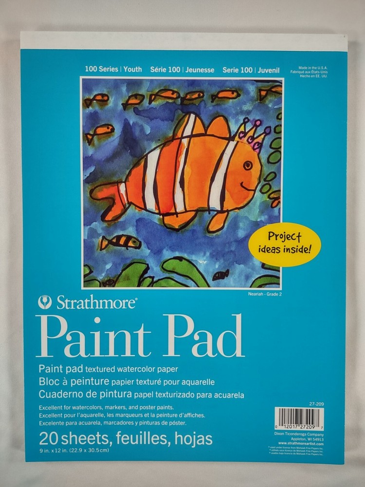 Strathmore 100 Series Youth Kids Paint Pad, 9×12, 20 Sheets, watercolor pad