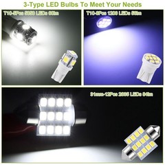 13-Piece Festoon LED Bulb Set for Interior Lighting and License Plates