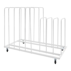 White Painting Drying Rack Art Storage Rack Display Stand w/ 4 Universal Wheels