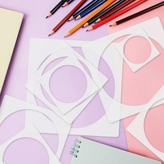 Round Stencil, 8 PCS Different Size Round Stencils, Template Stencil, round