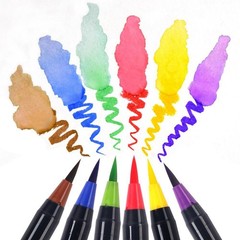 Watercolor Brush Pens Set – Premium Soft Flexible Dual Tips Coloring Brush Pe…
