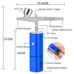 Airbrush kit with Compressor Potable Cordless Air brush Spray Gun Painting Pen