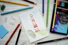 Aquarellable Coloring Pencil Aquacolor Tin Of 12 Assorted Colors Art