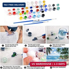 Paint by Numbers Kit for Adults Beginner, Landscape Easy Adult Paint by Number