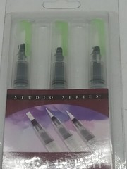 Water Coloring Brush Pens, Set of 3 Aqua Painting Brushes, Water Soluble Colors