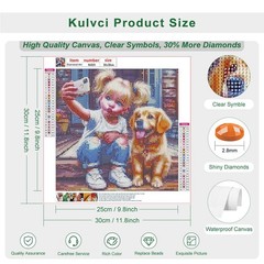 Diamond Painting Kits for Adults, Dog Diamond Art Kits for Beginners, 5D DIY Fu