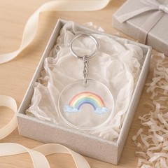 10Pcs Acrylic Keychain Blanks for Vinyl Clear Blank Circle Acrylic with Key
