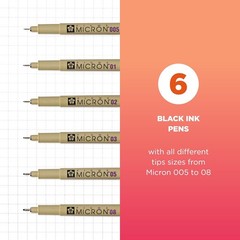Pigma Micron Fineliner Pens – Archival Black Ink Pens – for Writing or Drawin…
