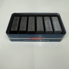 Derwent Watersoluble Graphite XL Blocks – Assorted, Set of 6 In Tin Box
