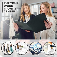 Dunwell 9×12 Art Portfolio Binder, Black Mounting 9×12″ w/ BLK Paper,