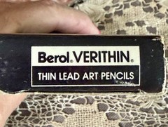 VTG Berol Verithin Art Pencils Dozen for Blue Prints Canary Yellow Indigo Blue++