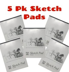 5PK Sketchbook 9 x 12 Inches 40 Sheets Sketch Drawing Paper Pad