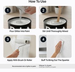 Glitter Paint Additive Glitter Crystals for Acrylic Paint, Interior & Exterio…