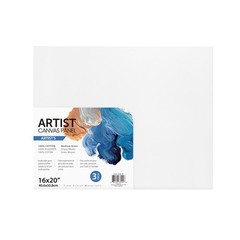 Professional Art Canvas Panel 100% Cotton Acid Free White 16×20 Inches 3 Pack