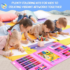 Art Supplies for Kids,Drawing Kits Unicorn Art Case Coloring Set with Double Sid