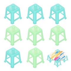 8Pcs Mini Canvas Stands for Painting, Small Canvas Stands, Blue/Green