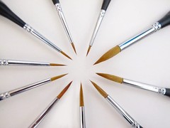 Kolinsky Sable Watercolor Brushes, 10pcs 5/0,3/0,2/0,0,1,2,3,4,6,8, Black