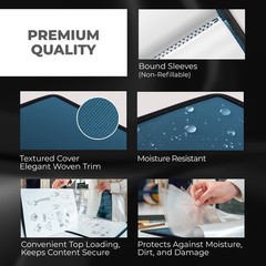 Dunwell 11×17 Art Portfolio Binder with Black Mounting Paper Blue, Large Port…