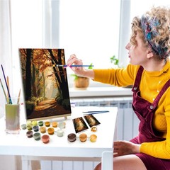 Paint by Numbers Kit for Adults with Frame Forest Paint by Number with Easel …