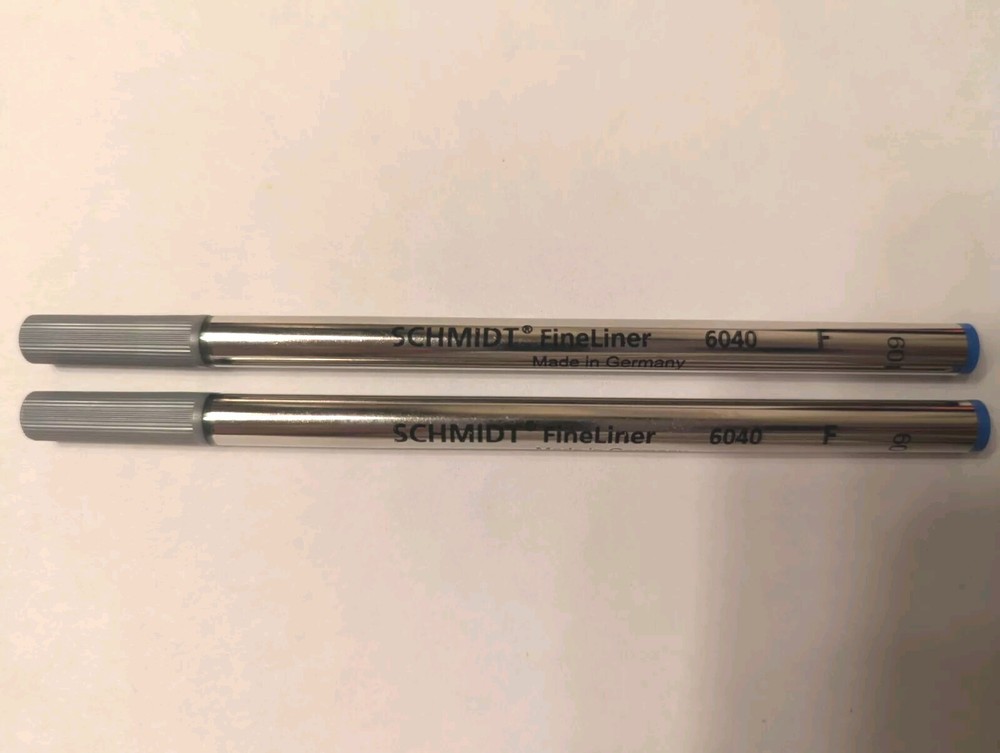 Schmidt 6040 Felt Tip Fineliner blue Fine Rollerball Refill 2pk