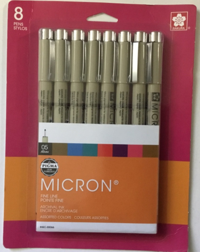SAKURA PIGMA MICRON 05 Fine Line Pen Set .45mm – Assorted Colors #30066