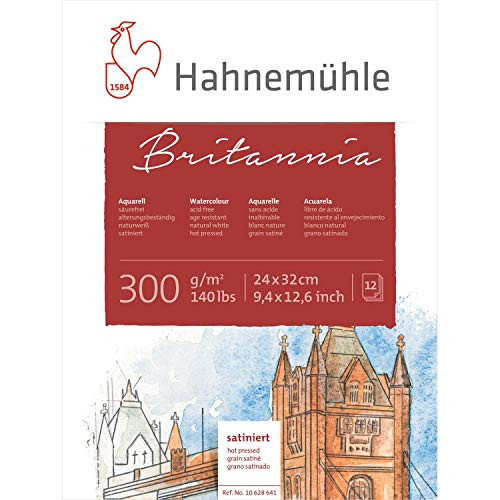 Hahnemuhle Britannia Watercolour Paper Block 300gsm HP / NOT / ROUGH – All Sizes