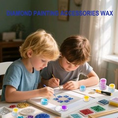 12 Pack Diamond Art Wax for Painting Accessories, yellow blue purple